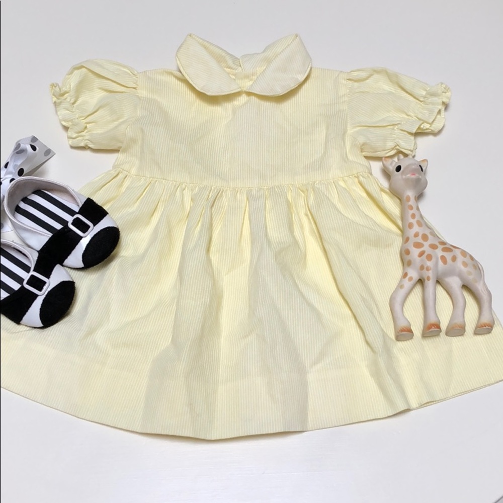 Vintage Yellow Peter Pan Collar Dress | 6-12 Month